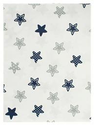 Star Βρεφικό Σεντόνι Λίκνου Βαμβακερό Μπλε 80x110εκ. Dimcol