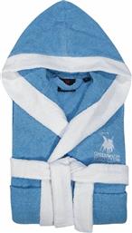 Παιδικό Μπουρνούζι 8605 ΓΑΛΑΖΙΟ με Κουκούλα Greenwich Polo Club