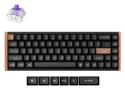 K6 HE Ασύρματο Ηall Effect Gaming Πληκτρολόγιο 65% με Magnetic διακόπτες και RGB φωτισμό K6H-F1 (Αγγλικό US) Special Wood Edition - Keychron