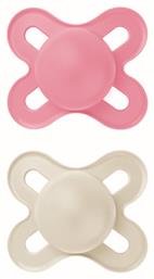 Original Start Ορθοδοντικές Πιπίλες Σιλικόνης Ροζ-Κρεμ για 0-2 μηνών 2τμχ Mam