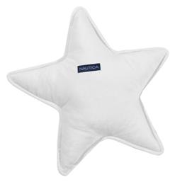 Διακοσμητικό Μαξιλάρι Κούνιας Αστέρι Βελουτέ Λευκό 37x37cm Nautica