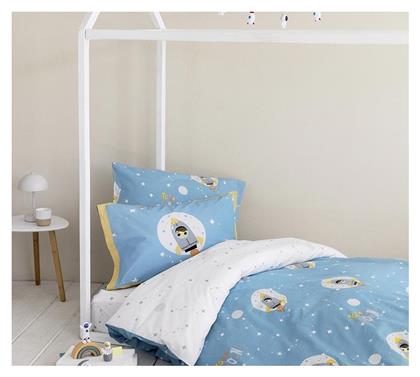 Σετ Μονά με Λάστιχο To The Moon Μπλε 100x200cm Nima