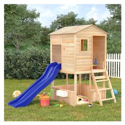 Ξύλινο Παιδικό Σπιτάκι Κήπου με Τσουλήθρα 145x131x218εκ. vidaXL