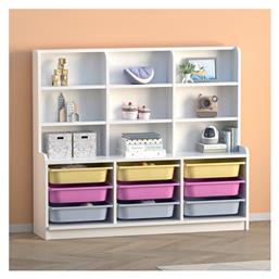 Obia Βιβλιοθήκη Δαπέδου Ξύλινη Λευκή 132.6x30x115cm - Megapap