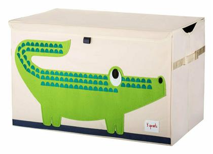 3 Sprouts Πτυσσόμενο Παιδικό Κουτί Αποθήκευσης από Ύφασμα Crocodile Πράσινο 61x37x38cm