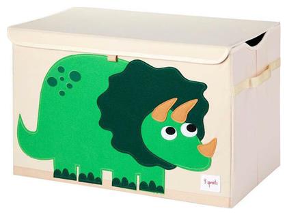 3 Sprouts Πτυσσόμενο Παιδικό Κουτί Αποθήκευσης από Ύφασμα Dino Πράσινο 61x37x38cm