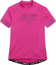 4F Γυναικεία Κοντομάνικη Μπλούζα Ποδηλασίας Ροζ από το MybrandShoes