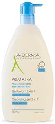 A-Derma Primalba Baby Cleansing Gel 2 in 1 750ml με Αντλία - A Derma