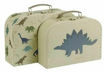 A Διακοσμητικό Βαλιτσάκι ''Dinosaurs'' από Ξύλο 2τμχ Little Lovely Company