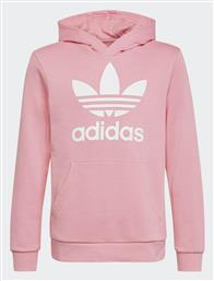 Fleece Παιδικό Φούτερ με Κουκούλα και Τσέπες Ροζ Trefoil Adidas