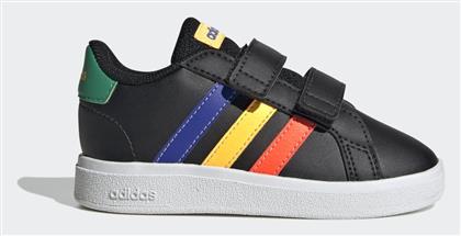 Παιδικά Sneakers Grand Court Lifestyle Hook με Σκρατς Μαύρα Adidas