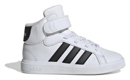 Παιδικά Sneakers High Grand Court Mid με Σκρατς Λευκά Adidas από το Modivo