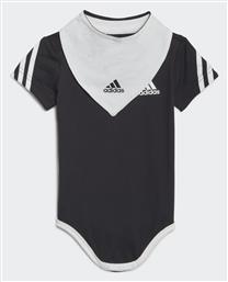 Σετ Φορμάκι με Αξεσουάρ Κοντομάνικο Μαύρο 3 Stripes Onesie Adidas από το MybrandShoes