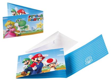 Amscan Προσκλήσεις Super Mario 8 Τμχ. 9901543 από το Moustakas Toys