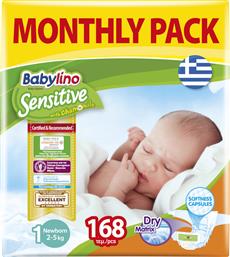Babylino Πάνες με Αυτοκόλλητο Sensitive With Chamomile No. 1 για 2-5kg 168τμχ από το Pharm24