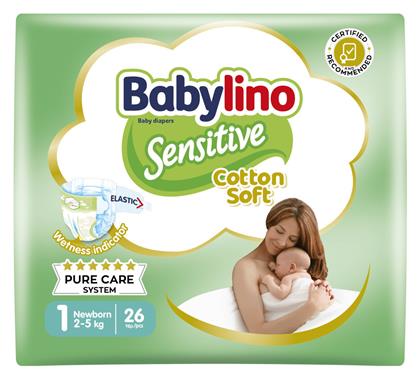 Sensitive With Chamomile Πάνες με Αυτοκόλλητο No. 1 για 2-5kg 26τμχ Babylino