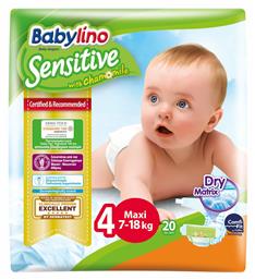 Sensitive With Chamomile Πάνες με Αυτοκόλλητο No. 4 για 7-18kg 20τμχ Babylino