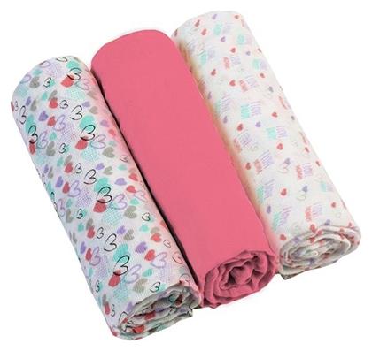 Πάνες Αγκαλιάς από Μουσελίνα σε Ροζ Χρώμα 70x70cm 3τμχ Babyono