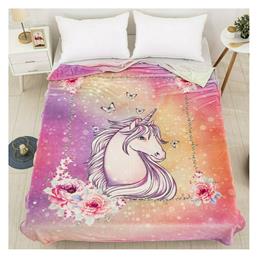 Beauty Home Κουβέρτα Βελουτέ Unicorn 160x220cm Πολύχρωμη