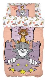 Beauty Home Tom and Jerry Σετ Σεντόνια Μονά από Βαμβάκι & Πολυεστέρα 165x250cm 3τμχ