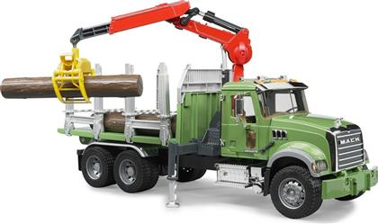 Bruder Φορτηγό Mack Granite Timber Truck with 3 Trunks για 3+ Ετών