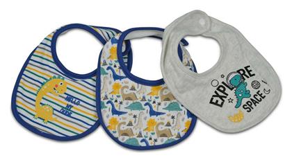 Kay Dino Σαλιάρα Υφασμάτινη με Κουμπί Blue 3τμχ Cangaroo