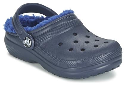 Crocs Ανατομικές Παιδικές Παντόφλες Navy Μπλε Classic Lined από το SerafinoShoes