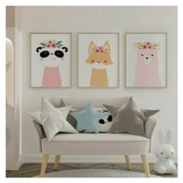 Cute Animals, σε Καμβά, Gallery Wall, 3 Τεμάχια - Houseart από το HouseArt