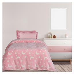 Κουβέρτα Fleece Moon Φωσφορίζουσα Pink, White 160x220εκ. Das Home