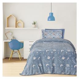 Κουβέρτα Fleece Space 4899 Φωσφορίζουσα Blue, White 160x220εκ. Das Home