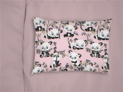 Dimcol Panda Παιδική Μαξιλαροθήκη από 100% Βαμβάκι 50x70εκ. Pink από το 24home