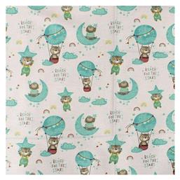 Reach the Stars Βρεφικό Σεντόνι Λίκνου Βαμβακερό Πράσινο 80x110εκ. Dimcol