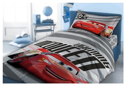 Σετ Σεντόνια Μονά Βαμβακερά Cars Mcqueen 873 Κόκκινο 160x240cm 3τμχ Dimcol