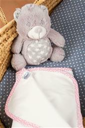 Dimcol Sleeping Bears Αδιαβροχοποιημένο Σελτεδάκι Λευκό-Ροζ 60x100cm