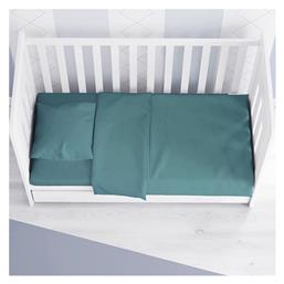 Solid Βρεφικό Σεντόνι Κούνιας Βαμβακερό με Λάστιχο Πετρόλ 70x140εκ. Dimcol