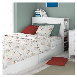 Unicorn 209 Σετ Σεντόνια Ημίδιπλα Βαμβακερά White / Salmon 160x240cm 2τμχ Dimcol