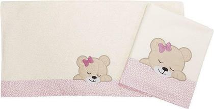 Dimcol Βαπτιστικό Λαδόπανο Sleeping Bears Cub 5τμχ Ecru/Pink από το Aithrio