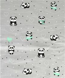 Dimcol Βρεφικό Σεντόνι Κούνιας Βαμβακερό με Λάστιχο Panda 112 Grey / Green 70x140εκ. από το Spitishop