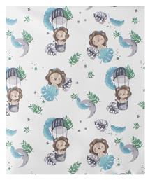 Βρεφικό Σεντόνι Λίκνου Βαμβακερό Sky Blue Γαλάζιο 80x110εκ. Dimcol