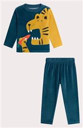 Παιδική Πιτζάμα Χειμωνιάτικη Βελούδινη Μπλε Dpam