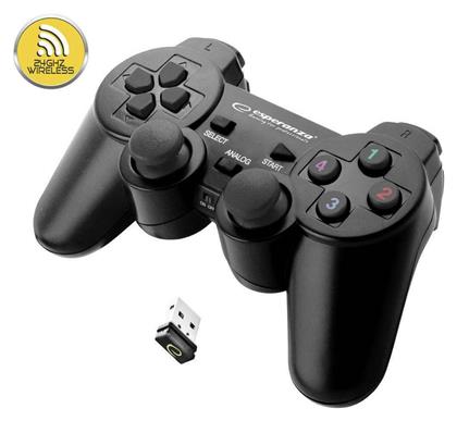 Gladiator Ασύρματο Gamepad για PC / PS3 Black Esperanza