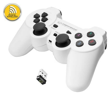 Gladiator Ασύρματο Gamepad για PC / PS3 White Esperanza