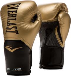 Everlast Elite Pro Style Γάντια Πυγμαχίας από Συνθετικό Δέρμα για Αγώνα Χρυσά από το Plus4u
