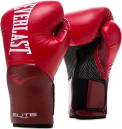 Everlast Elite Pro Style Γάντια Πυγμαχίας από Συνθετικό Δέρμα για Αγώνα Κόκκινα από το Plus4u