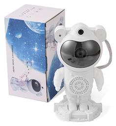 Led Παιδικό Φωτιστικό Projector με Προβολή Αστεριών Λευκό Factory