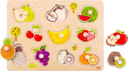 Ξύλινο Παιδικό Puzzle Σφηνώματα Fruits 10pcs για 1+ Ετών Tooky Toys από το GreekBooks