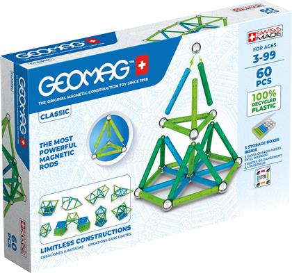 Geomag Μαγνητικό Παιχνίδι Κατασκευών Classic 60τμχ για Παιδιά 3+ Ετών από το ToyGuru