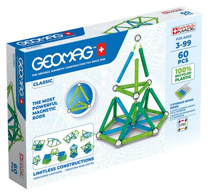 Geomag Μαγνητικό Παιχνίδι Κατασκευών Classic 60τμχ για Παιδιά 3+ Ετών από το Moustakas Toys