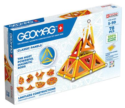 Geomag Μαγνητικό Παιχνίδι Κατασκευών Classic Panels 78τμχ για Παιδιά 5+ Ετών
