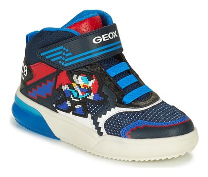 Geox Παιδικά Sneakers High Grayjay Ανατομικά με Φωτάκια Μπλε από το Troumpoukis